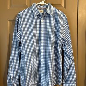 Dockers Light Blue and White Gingham Button-Down Shirt